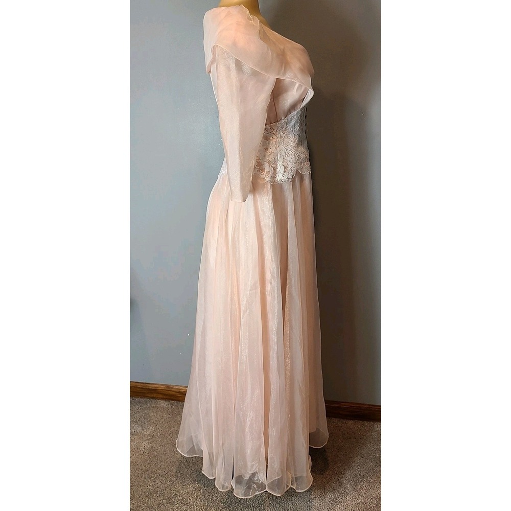Fairy Maxi Dress Pink Lace Dreamy Women Ren Faire 70s 90s Sz 6 Ethereal Coquette - Picture 7 of 11